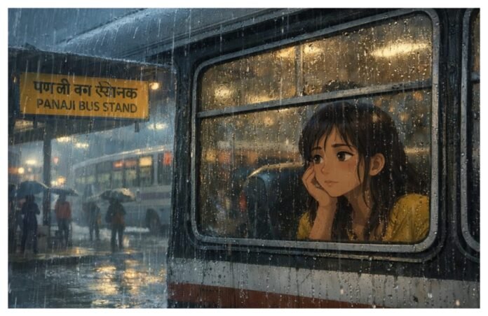 अवांतर, मराठीकथा, मराठीलेखक, मराठीवाचन, मराठी साहित्य, मी मराठी, अभिजात मराठी, पणजीची बस, प्रेमकथा, कोसळणारा पाऊस, बसमधील कोंदटपणा, प्रवाशांची गजबज, पणजीतला पाऊस,